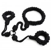 SM編織繩藝黑色麻繩可調節手頸銬捆綁道具