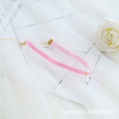法式優雅冷調靜珍珠氣質少女頸帶項圈(粉紅色)