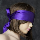 紫色柔滑SM情趣絲帶眼罩