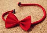 紅色緞面小蝴蝶結領帶