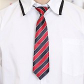 紅藍色間條緞面長領帶