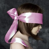 粉紅色柔滑SM情趣絲帶眼罩