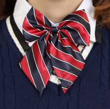 紅藍色間條緞面大蝴蝶結領帶