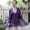 紫色交叉露背性感吊帶誘惑情趣睡裙浴袍套裝