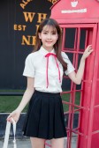 韓系黑裙紅領帶橡筋裙校服學生服 (S-XL可選)