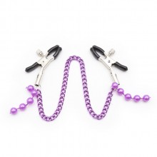 紫色珠子鐵鍊情趣乳夾