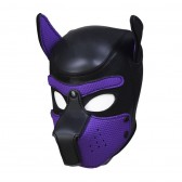 黑紫色橡膠海綿調教狗頭套